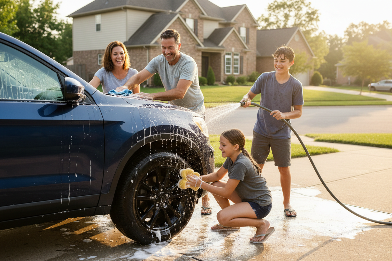 Living It Out - Family Car Wash Teens